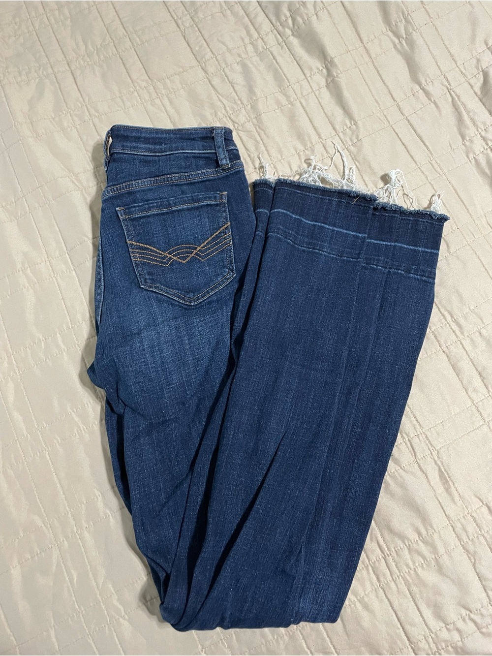 Idyllwind High-Rise Dark Blue Frayed-Hem Jeans